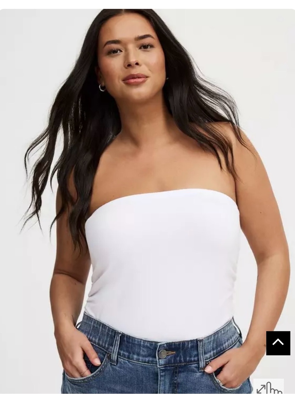 Torrid White Ruched Tube Top